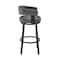 Armen Living Lorin 26" Counter Height Swivel Bar Stool in Black Finish and Gray Faux Leather LCLRBAMBVG26 - alternate 10